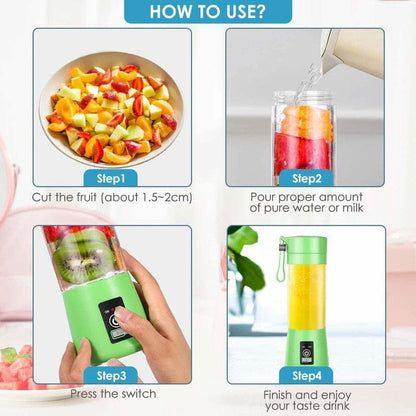 133 Portable Usb Electric Juicer - 6 Blades (Protein Shaker)