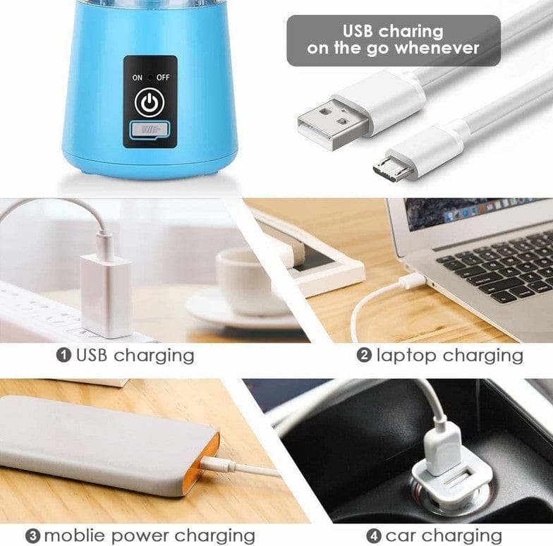 133 Portable Usb Electric Juicer - 6 Blades (Protein Shaker)