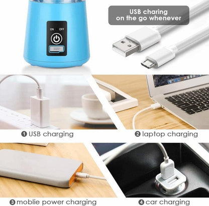 133 Portable Usb Electric Juicer - 6 Blades (Protein Shaker)