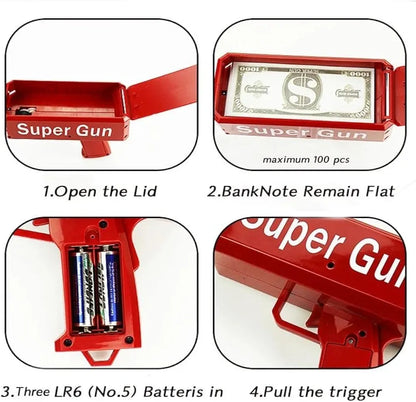 Money Gun Cash Shooter Toy | Party Money Gun | Best Money Gun for Wedding & Events