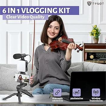 Video Making Kit AY-49 for Vlogging | Professional Video Making Kit with LED Light | Best Smartphone Video Making Kit Price