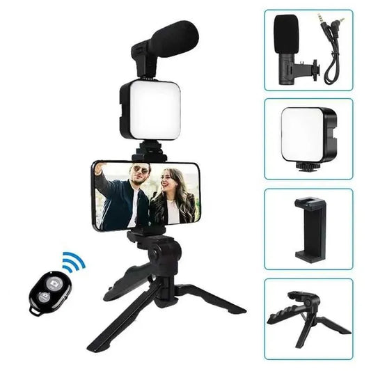 Video Making Kit AY-49 for Vlogging | Professional Video Making Kit with LED Light | Best Smartphone Video Making Kit Price