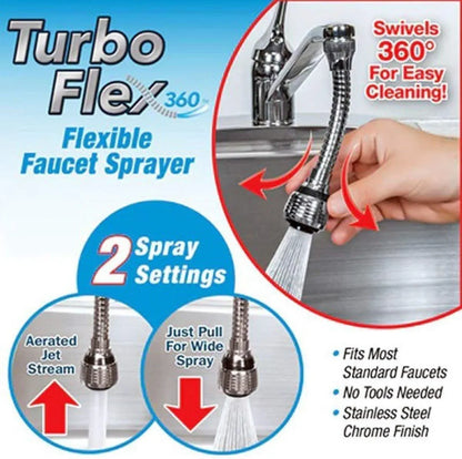 Turbo Flex 360° Flexible Faucet Sprayer